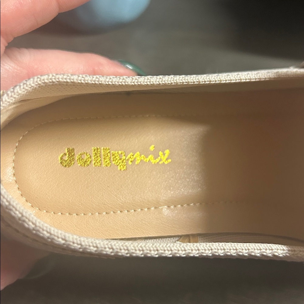Dollymix Women's Cream Knit Loafers - size 9 - Picture 4 of 5